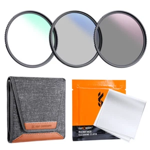 K&F Concept 43mm UV CPL ND4 Lens Filter w/ Cleaning Cloth Pouch for Camera Lens - Picture 1 of 10
