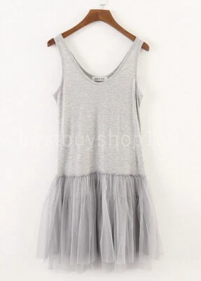 Женщин без рукавов короткий тюль юбка слоистый Flowy нижнее белье жилет платье расширитель - Изображение 1 из 4