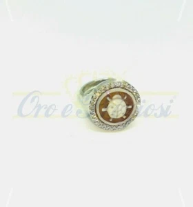 Anello donna in argento 925 con cammeo e coccinella con zirconi - Foto 1 di 1