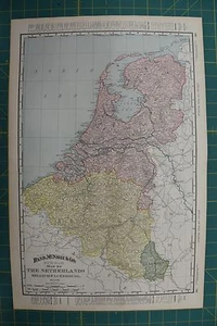 The Netherlands Vintage Original 1896 Rand McNally World Atlas Map Lot - Picture 1 of 5