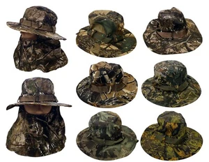 Army Marine Boonie Hunting 2 Layers Face Neck Flap Cover Bucket Jungle Hat Cap - Picture 1 of 13