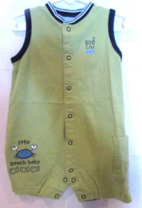 Carter's 24 Month Little Beach Baby Green and Blue Sleeveless Romper - Picture 1 of 4