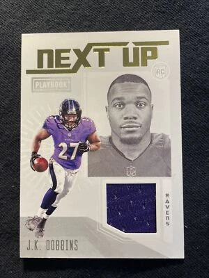🔥2020 Panini Playbook JK Dobbins Next Up Relic Rookie Gold card - Image 1 of 4