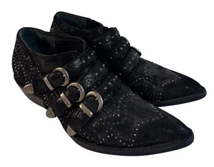 Old Gringo Women's Roxy 3 buckle Black Leather Embellishment Shoe Size 9.5  - Picture 1 of 11