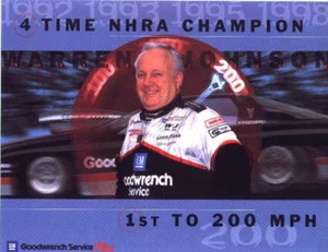 1999 Warren Johnson Goodwrench Pontiac Firebird Pro Stock NHRA postcard - Picture 1 of 1
