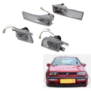 LH&RH Clear High  Fog Lamp Signal Lights for VW Jetta Golf MK3 93-98 Front 94 - Picture 1 of 7