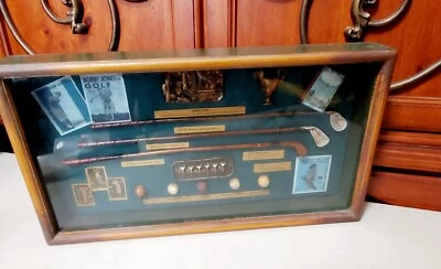 Caja de sombra de historia de golf con marco de exhibición de pared de madera Bobby Jones Foto 1 de 4