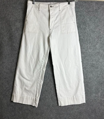 Calça jeans feminina Taylor Hill by Joe's 30 branca cintura alta cropped botão mosca - Imagem 1 de 4