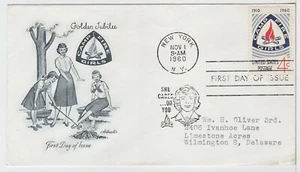 TurtlesTradingPost - Campfire Girls Golden Jubilee -1960 #1167 Artmaster FDC - Picture 1 of 1