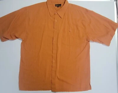 Karl Kani Gold Linen Shirt Mens X Large Orange Retro Casual XL Button Up - Image 1 of 4