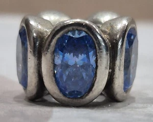 Authentic Pandora Sterling Silver OVAL LIGHTS Blue CZ Charm 790311CZB - Picture 1 of 5