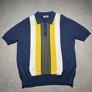 Art Gallery Sweater Polo Mens XXL Short Sleeve Striped Cotton Cassius K17105 - Picture 1 of 9