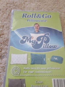 My Pillow ROLL AND GO PILLOWCASE- Frosted GRAY- For 12x18" Pillow - Picture 1 of 3