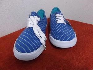 TOTALMENTE NUEVOS ZAPATOS DE DAMA ""FADED GLORY"" AZUL CON RAYAS BLANCAS con PARTE SUPERIOR DE TELA - Imagen 1 de 6