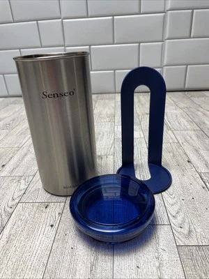 Jarro de armazenamento Brabantia COFFEE PAD para tampa de aço inoxidável fosco Senseo azul - Imagem 1 de 4