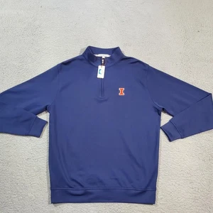 Maglione Illinois Fighting Illini Shirt Uomo Medium NCAA Basketball Quarter Zip - Foto 1 di 19