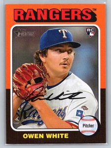 2024 Topps Heritage #168c Owen White Image Variation Rookie Card Rangers - Bild 1 von 2