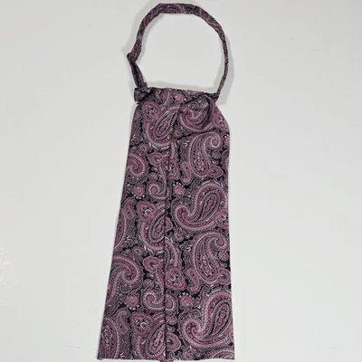 Corbata para hombre Lord West plateada y negra estampada Ascot hecha en EE. UU. cachemira magenta  Foto 1 de 4