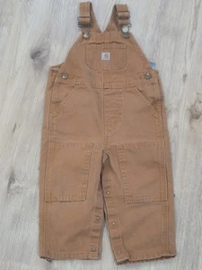 Carhartt Kids Overalls 18 M Toddler Baby Bib Canvas Double Knee - Picture 1 of 7