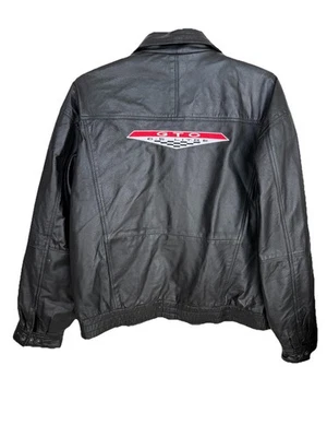 Chaqueta de bombardero vintage Pontiac GTO de cuero negra para hombre talla grande Foto 1 de 4