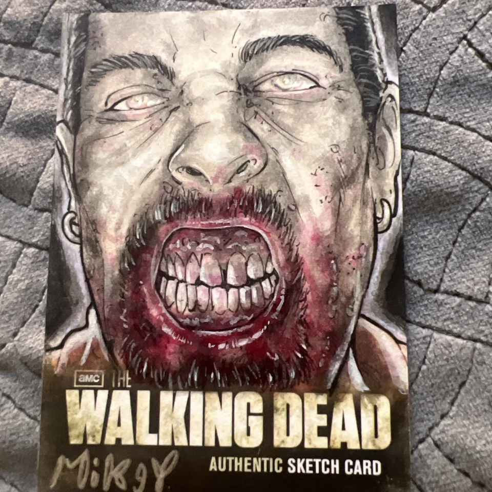 1/1 The Walking Dead Season 2 hand drawn Trading Card Authentic Sketch signed  - Image 1 of 4
