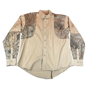 McAlister Shirt Mens Medium Tan Camo Button Up Outdoor Hunting Sporting Cotton - Picture 1 of 6