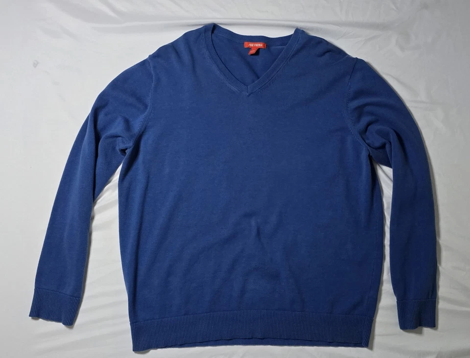 Suéter Joe Fresh Clásico Cuello en V 100% Algodón Azul W9MR000608 Talla L Para Hombre Foto 1 de 4