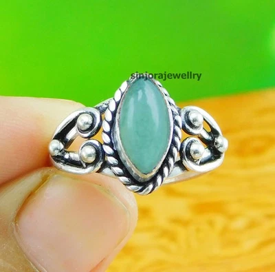 Anello regalo fatto a mano in argento sterling 925 con pietre preziose di... - Immagine 1 di 4