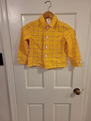 Disney Woody Toy Story Costume Shirt Unisex Kids Size 5/6 Yellow Checkered - Image 1 of 4