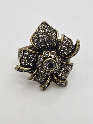 HEIDI DAUS Blossoming Beauty Crystal Accented Flower Ring Size 11 - Image 1 of 4