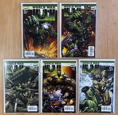 世界战争 HULK 1-5 + X-MEN 1-3 + 宣传 + 更多星球绿巨人 11 书近乎完好 批量! — 第 1/4 张图片