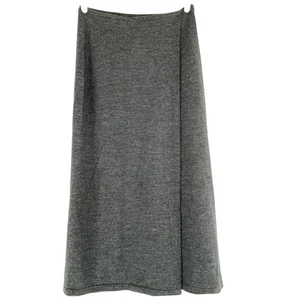 Sigrid Olsen grau Wolle Faux Wickel Midi/Maxi Vintage Pull-on Rock Größe Medium - Bild 1 von 7