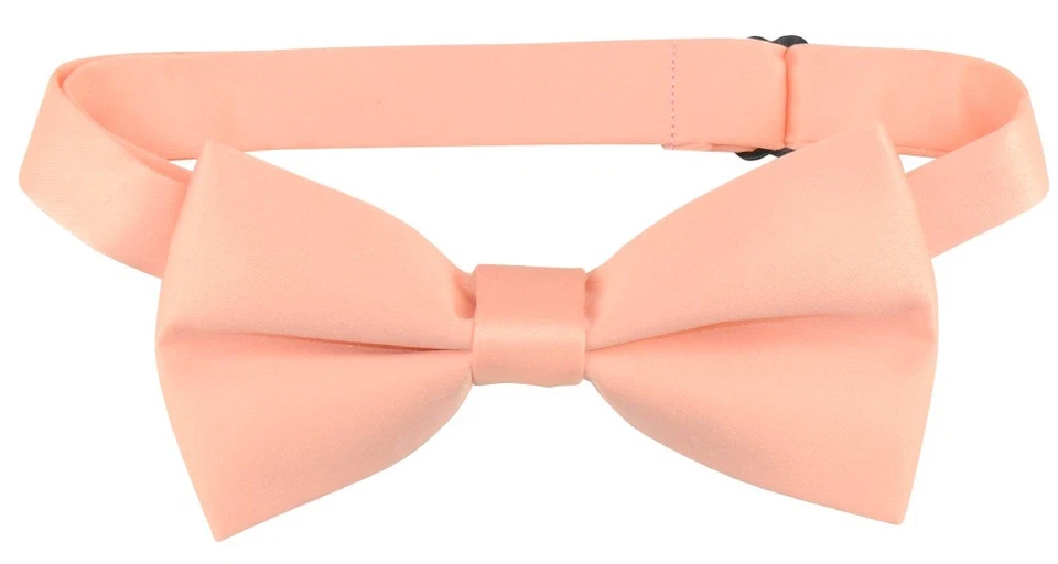 Vesuvio Napoli Boys BOWTIE Solid PEACH Color Youth Bow Tie - Image 1 of 1