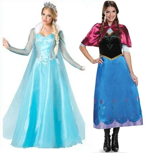 Women Cosplay Elsa Anna Frozen Princess Queen Fancy Dress Festival CostumeAdult - Picture 1 of 14