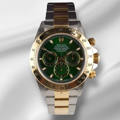 Rolex Daytona Cosmograph 40mm 18k/Steel Men's Oyster Green Dial Watch 16523 - Image 1 of 4