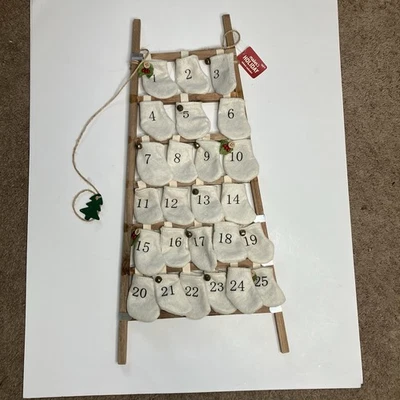 New Makers Holiday Hanging Stockings Wooden Frame Advent Calendar Holidays - Image 1 of 4