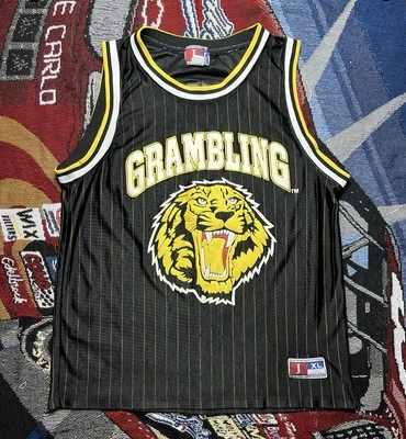 Vintage Grambling State Tigers Basketball Jersey 90s Pinstripe Black XL J Plus - Image 1 of 4