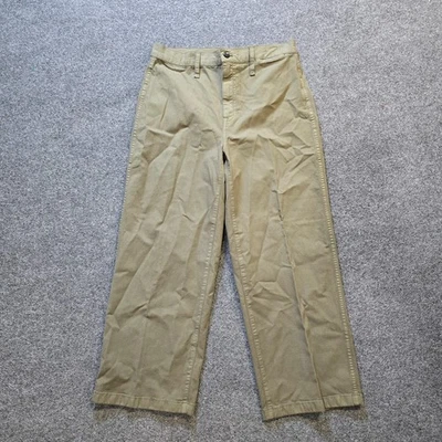 J Crew Pants Women Size 30 Green Slim Wide Leg Crop Chino Classic Capsule Casual Foto 1 de 4