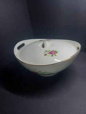 GIEN PORCELAINE Ancienne DECOR POMPADOUR  Legumier/Soupière De Service  Oval  - Photo 1/4