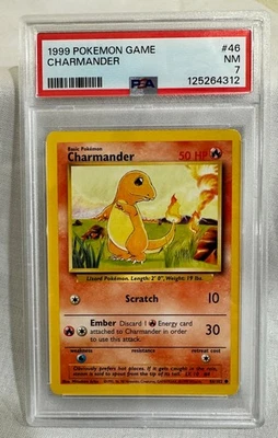 1999 Pokemon Base Set Unlimited CHARMANDER #46  PSA 7 NM - Image 1 of 2