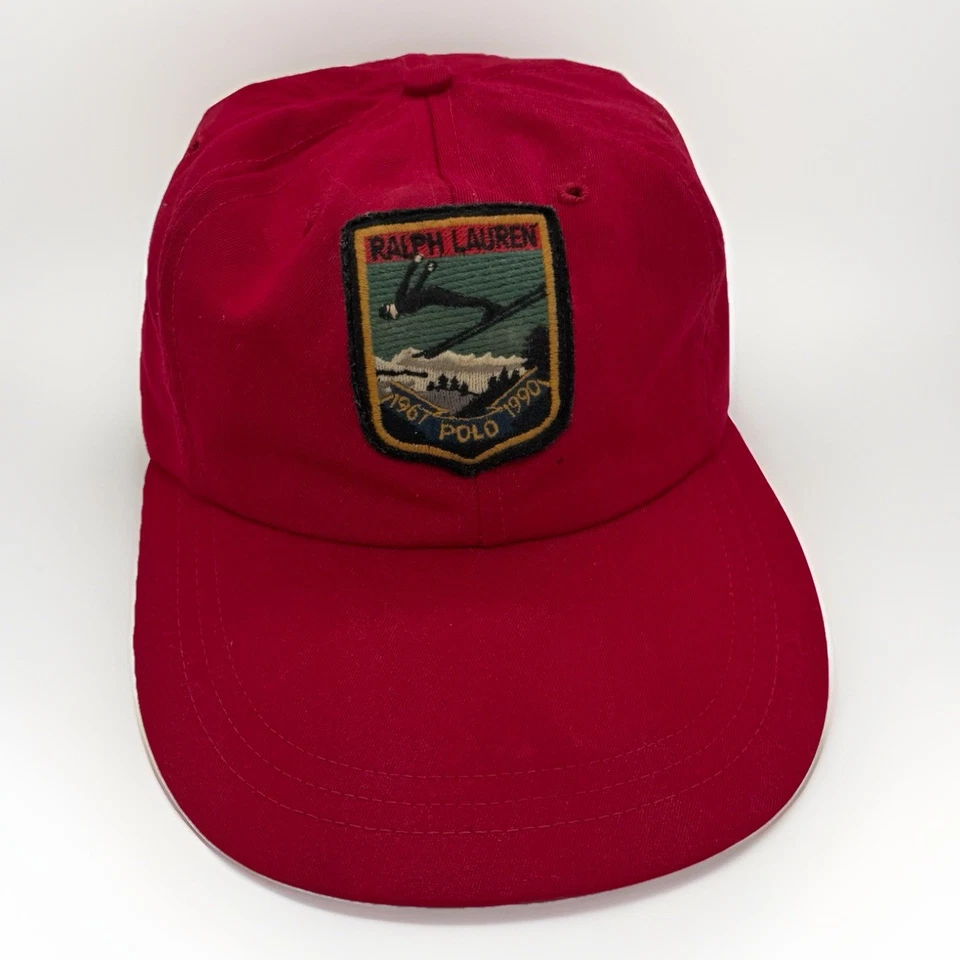 De colección Años 90 Polo Ralph Lauren Descenso Esquí Largo Bill Lana Sombrero Hecho en EE. UU. Talla M Foto 1 de 4