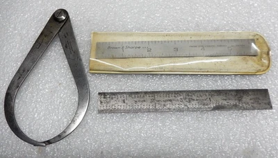 (3) Vintage MARRÓN Y AFILADO y L.S. Herramientas de medición para maquinista STARRETT Foto 1 de 4