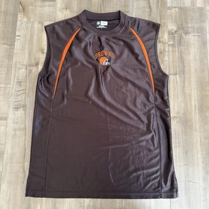 Cleveland Browns Tank Top Sleeveless Men Large NFL Shiny Basketball Jersey Y2K - Picture 1 of 8