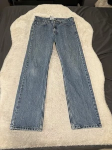 Carhartt Traditional Fit Mens Blue Denim Jeans Size 33x34 Cotton Pockets  - Picture 1 of 7