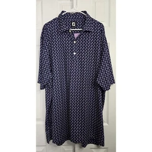 FootJoy Men's Performance Golf Polo Dolphin Print Shirt- Size 2XL - Picture 1 of 5