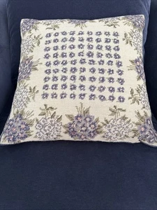 18” X 18” Vintage New Hand Woven Needlepoint Pillow Case Floral Pattern - Picture 1 of 15
