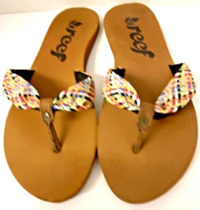 Sandalias chanclas con cojín de tela multicolor Reef para mujer talla 9 EU 40 - Imagen 1 de 5