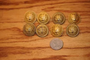 8 buttons swedish Sporrong naval captains uniform gold metal navy vintage marine - Picture 1 of 21