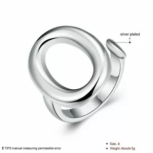 New Women Jewelry 925 Sterling Silver Plated Open Adjustable O Ring Thumb Finger - Picture 1 of 12