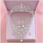 Rhinestone Wedding Bridal Jewelry Set Elegant Women Tiara Crown Necklace Set UK